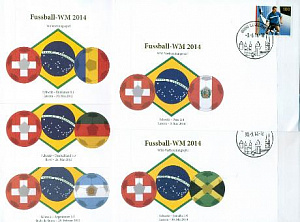 Швейцария, 2014, ЧМ по футболу, товарищеские игры. 13 конвертов